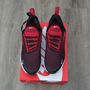 Nike Air Max 270 Gym Red/white/black Sneakers Kids Size 5